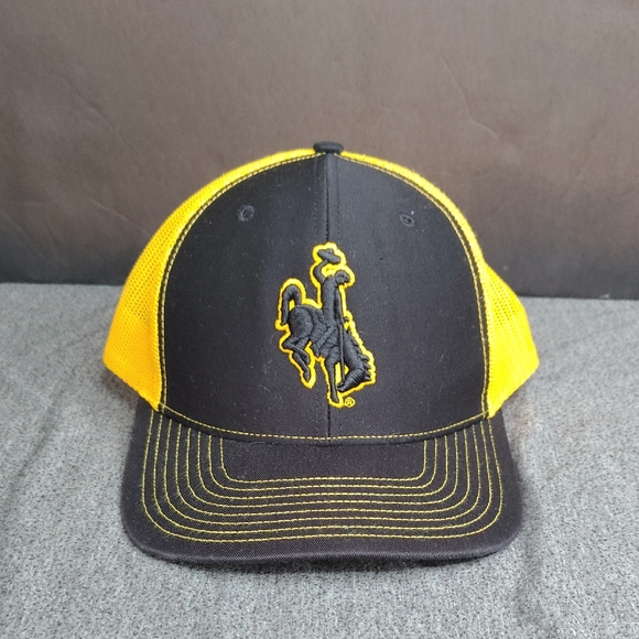 Richardson Other - Bucking Bronco Trucker Hat Cap Snap Back Ball Yellow Black Embroidered Logo Mesh
